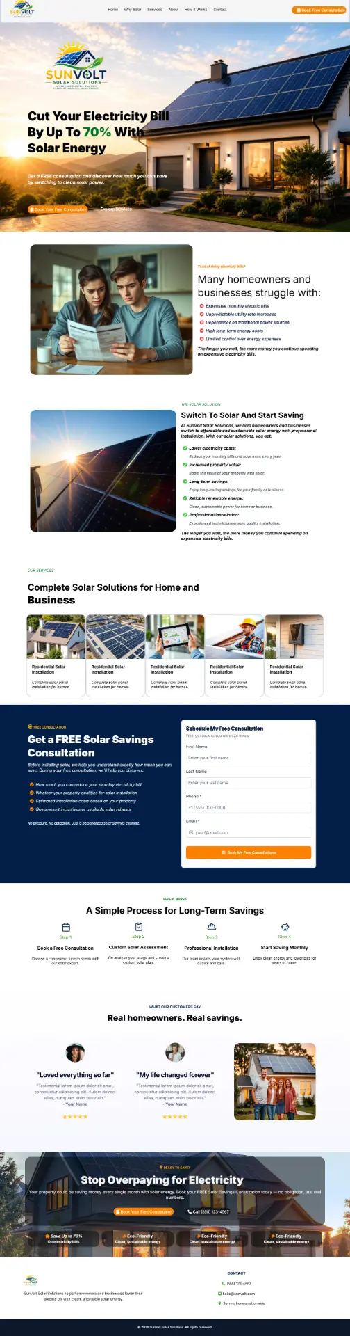 SunVolt Solar Solutions Gallery — Landing Page