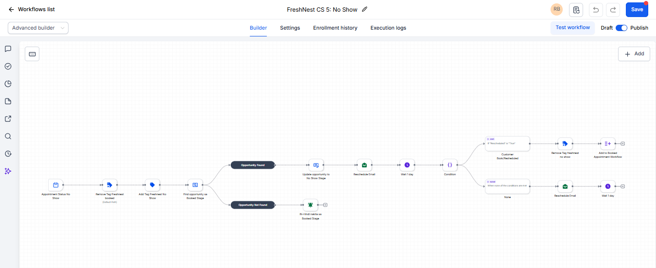 No Show Workflow